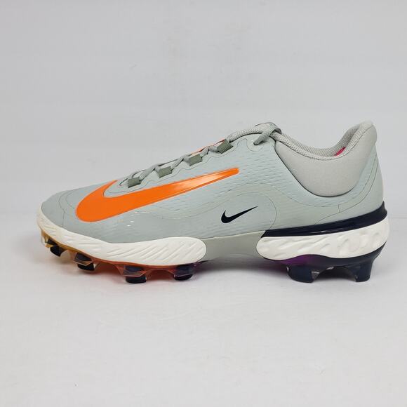 Nike Alpha Huarache El 4 LW MCS NRG Mens Size 16 Silver Orange Baseball Cleats main image 11